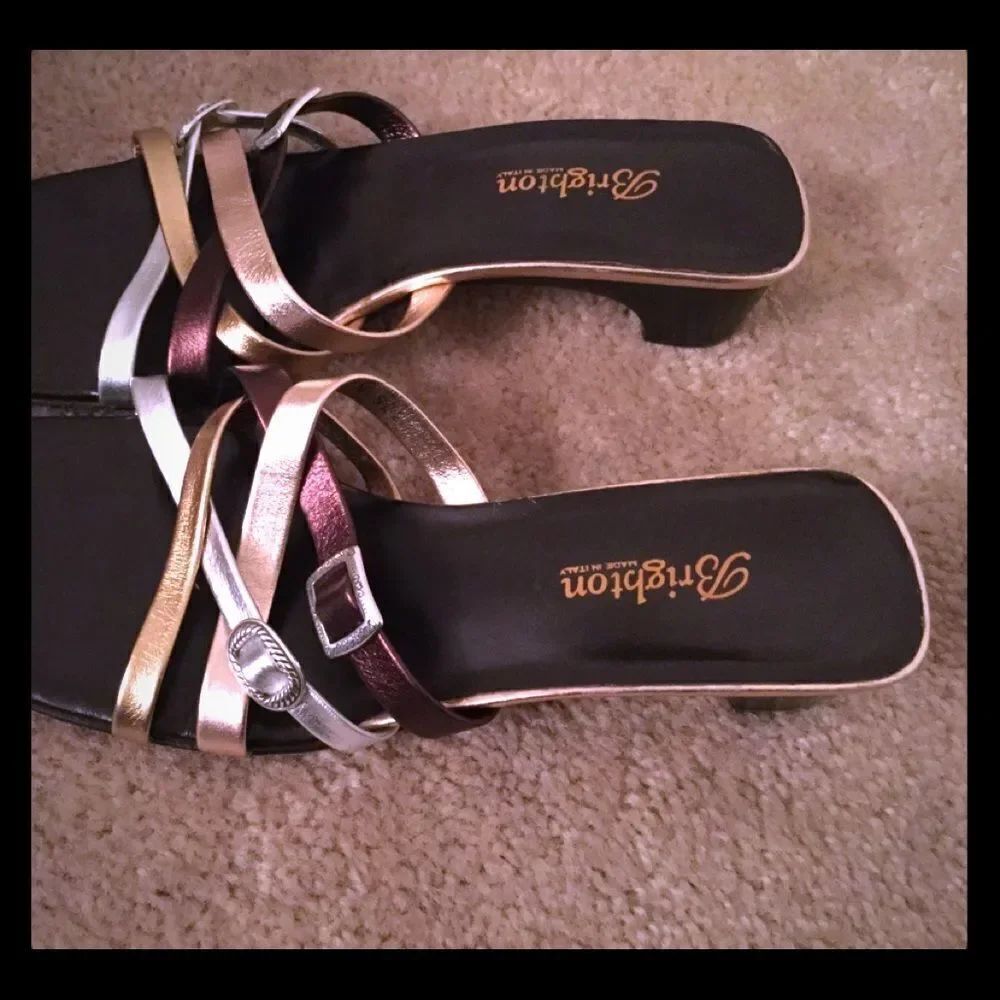 Women's Brighton 8 N Angie Slides Rose Gold Silver